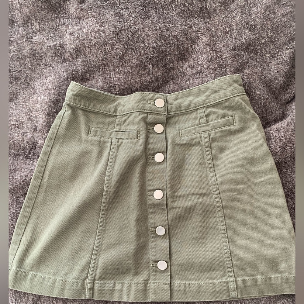army green skirt